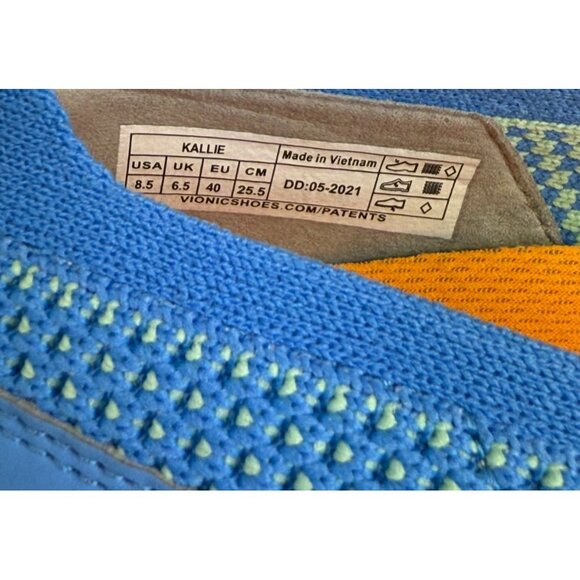 Vionic Kallie Slip On Shoes Knit Comfort Walking Lightweight Blue Azure Size 8.5 - Picture 7 of 7